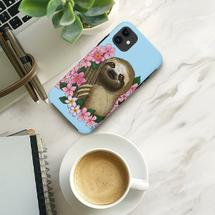 Sloth and Flowers iPhone 11 Case