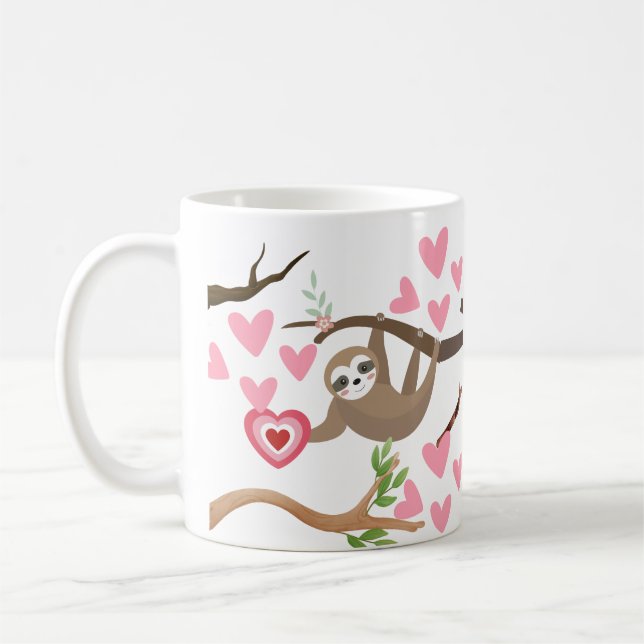 Sloth and Hearts Mug (Left)