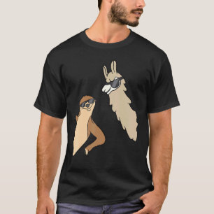 Sloth And Llama With Sunglasses Love Sloths And Al T-Shirt