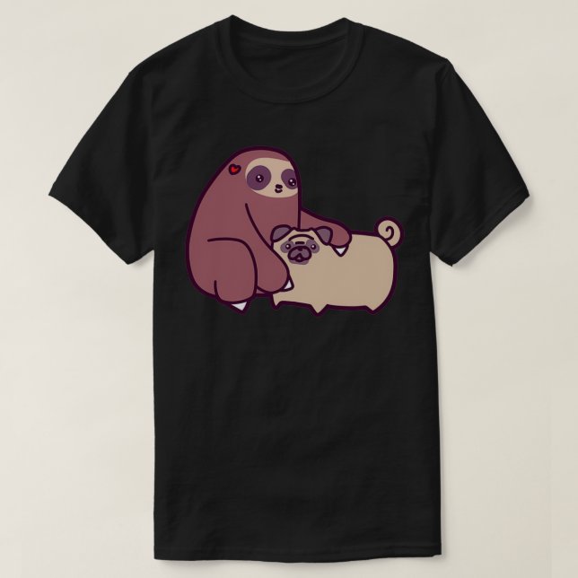 Sloth and Pug  T-Shirt (Design Front)