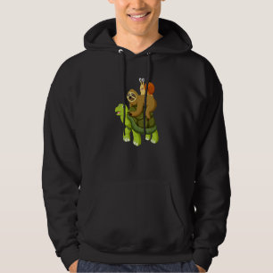 Sloth and snail riding a turtle Best slowest frien Hoodie