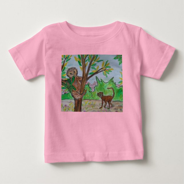 Sloth and Spider Monkey Baby T-Shirt (Front)