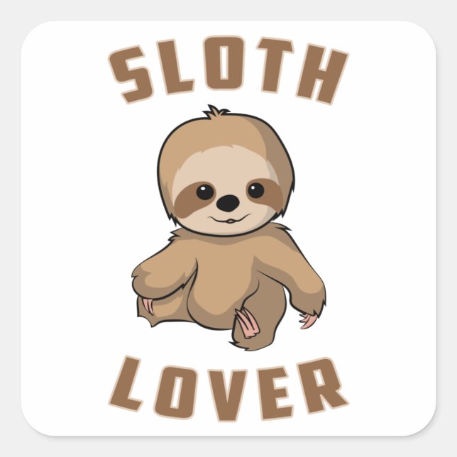 Sloth Animal Lazy Sloths Tired Sleeping Funny Gift Square Sticker (Front)