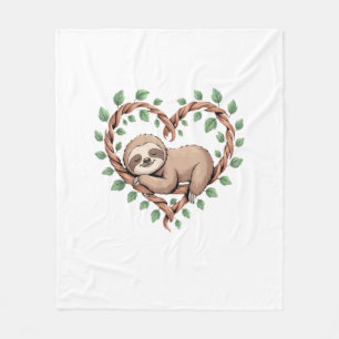 Sloth Animal Lover Artwork Tropical Graphic Art Fu Fleece Blanket
