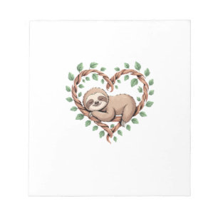 Sloth Animal Lover Artwork Tropical Graphic Art Fu Notepad