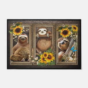Sloth Animal Printed Welcome Doormat, Sloth decor Doormat