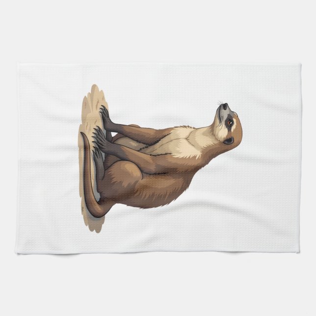 Sloth Antique Engraving Retro Graphic (2) Tea Towel (Horizontal)