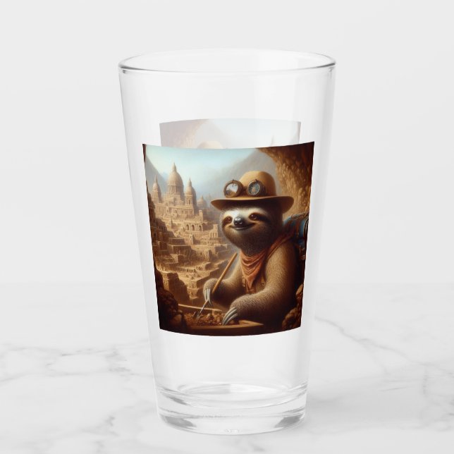 Sloth Archaeologist Glass (Front)