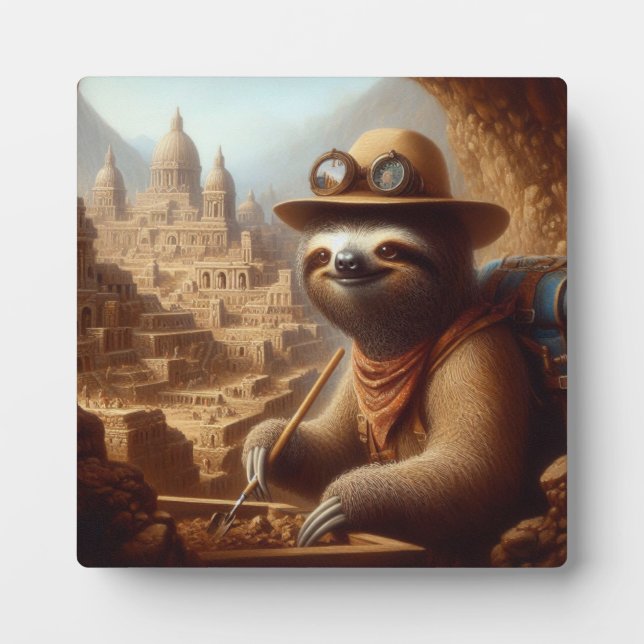 Sloth Archaeologist Plaque (Front)