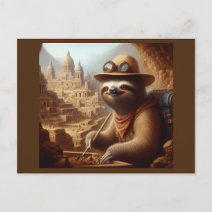 Sloth Archaeologist Postcard