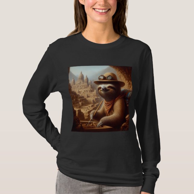 Sloth Archaeologist T-Shirt (Front)