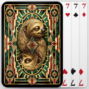 Sloth, Art Deco Wildlife Playing Cards
