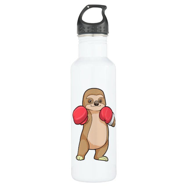 Sloth as Boxer with Boxing gloves 710 Ml Water Bottle (Front)