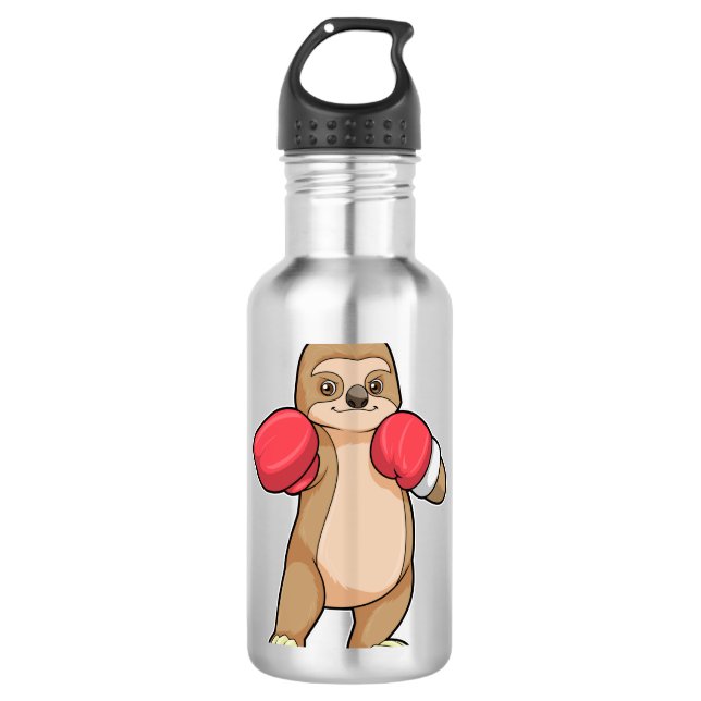 Sloth as Boxer with Boxing gloves 710 Ml Water Bottle (Front)