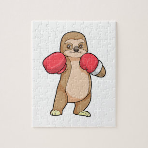 Sloth as Boxer with Boxing gloves Jigsaw Puzzle