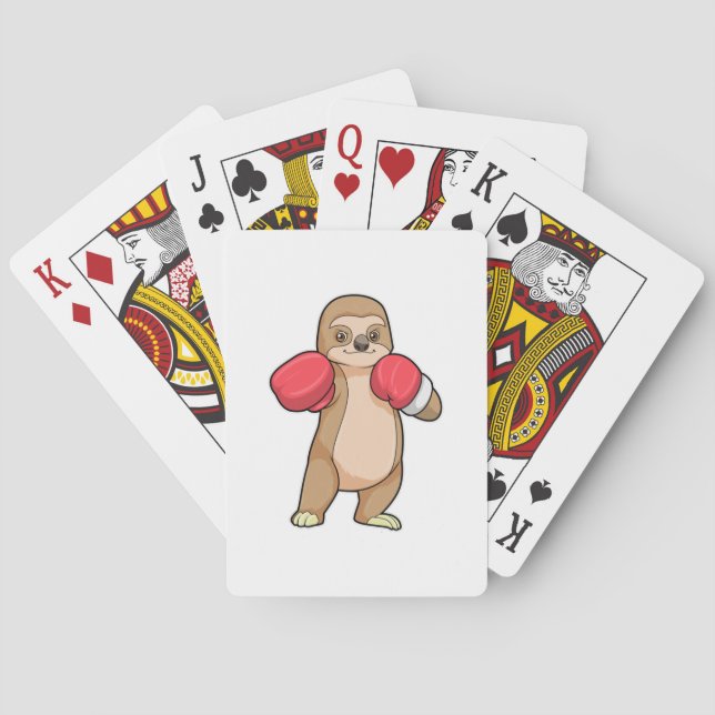 Sloth as Boxer with Boxing gloves Playing Cards (Back)