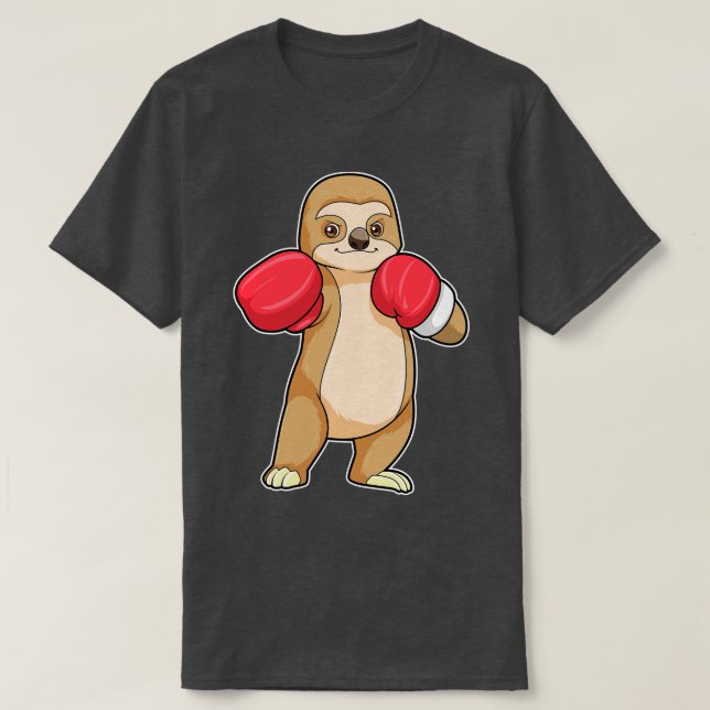 Sloth as Boxer with Boxing gloves T-Shirt (Design Front)