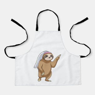 Sloth as Bride with Veil Apron