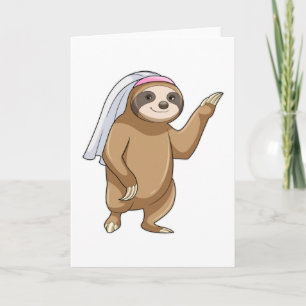 Sloth as Bride with Veil Card