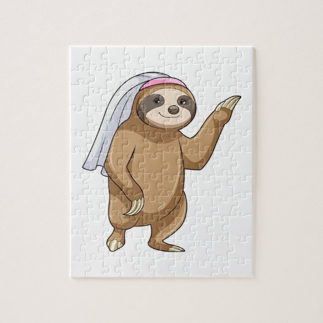 Sloth as Bride with Veil Jigsaw Puzzle (Vertical)