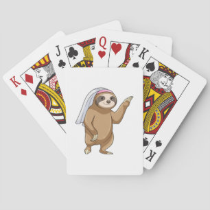 Sloth as Bride with Veil Playing Cards