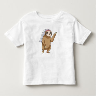 Sloth as Bride with Veil Toddler T-Shirt