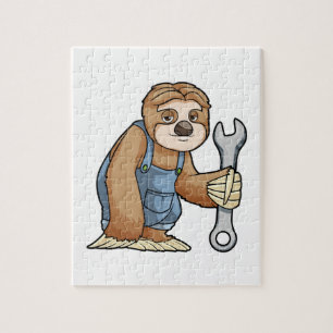 Sloth as Craftsman with Wrench Jigsaw Puzzle