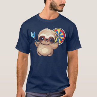 Sloth as Dart Player Funny Sport Design vintage T-Shirt
