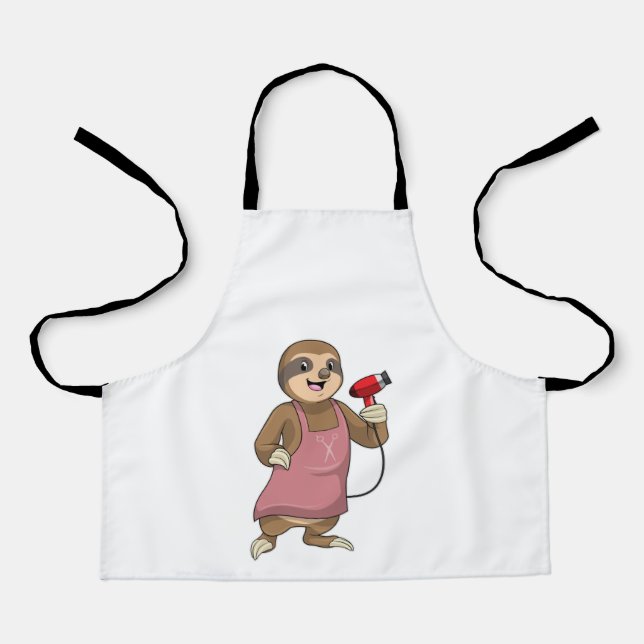 Sloth as Hair stylist with Hairdryer Apron (Front)