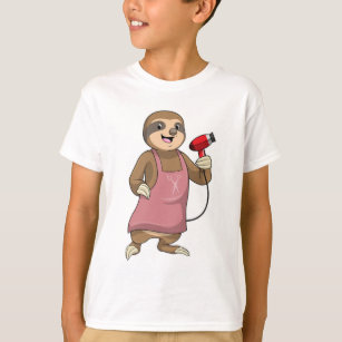 Sloth as Hair stylist with Hairdryer T-Shirt