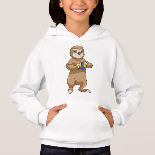 Sloth as Handball player with Handball (Front)