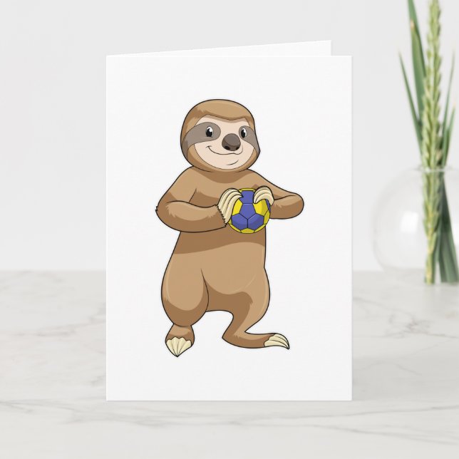 Sloth as Handball player with Handball Card (Front)