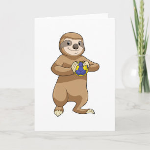 Sloth as Handball player with Handball Card
