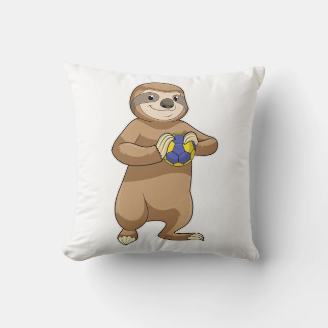 Sloth as Handball player with Handball Cushion (Front)