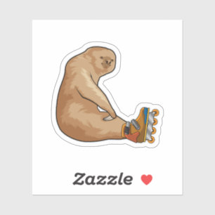 Sloth as Inline skater with Inline skates