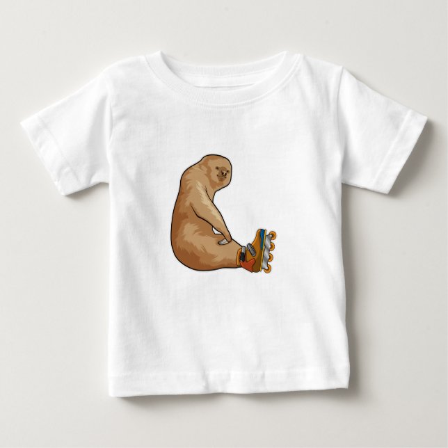 Sloth as Inline skater with Inline skates Baby T-Shirt (Front)