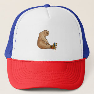 Sloth as Inline skater with Inline skates Trucker Hat