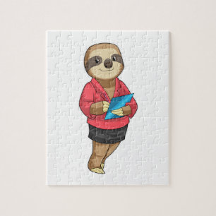Sloth as Secretary with Notepad Jigsaw Puzzle