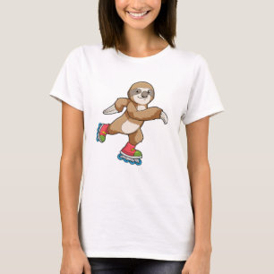 Sloth as Skater with Inline skates T-Shirt