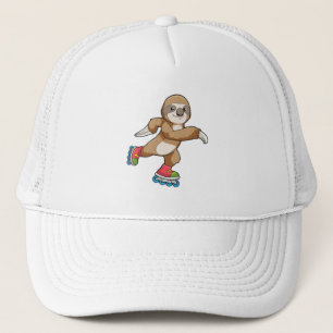 Sloth as Skater with Inline skates Trucker Hat