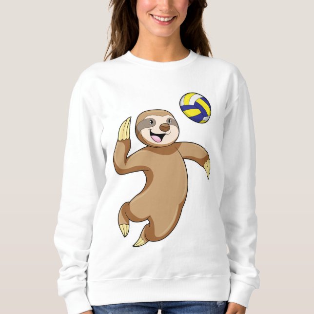 Sloth as Volleyball player with Volleyball Sweatshirt (Front)