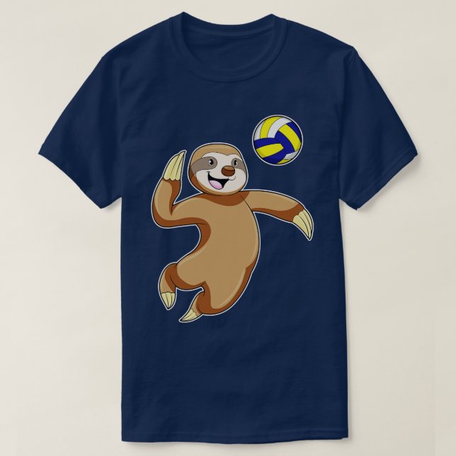 Sloth as Volleyball player with Volleyball T-Shirt (Design Front)