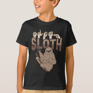 Sloth Asl Hand Gesture Deaf Hearing Loss Awareness T-Shirt