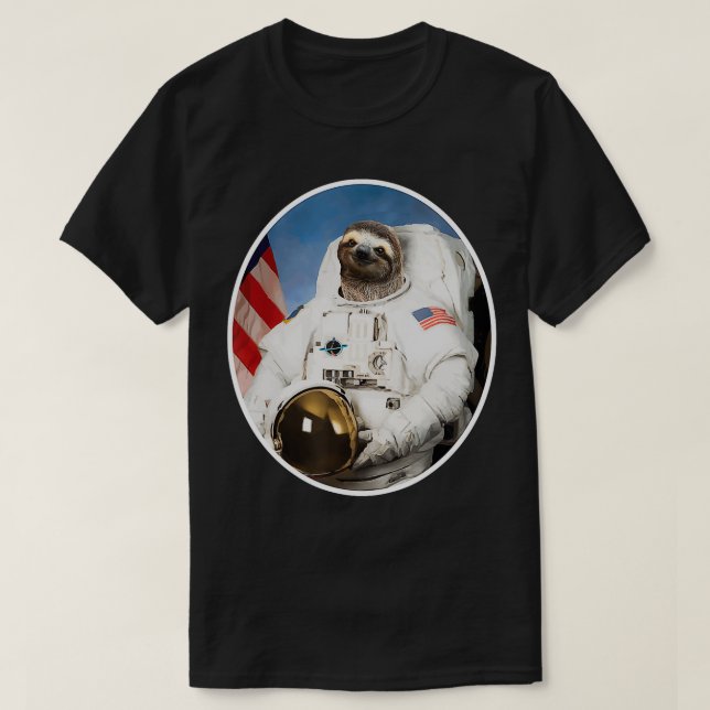 Sloth Astronaut  Funny Sloth Gift Outer Space  T-Shirt (Design Front)
