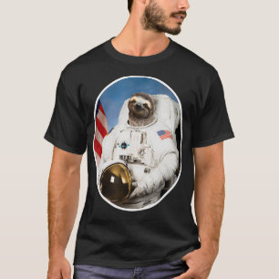 Sloth Astronaut Funny Sloth Gift Outer Space T-Shirt