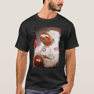 Sloth Astronaut Moon Space Mission Animal Astronau T-Shirt