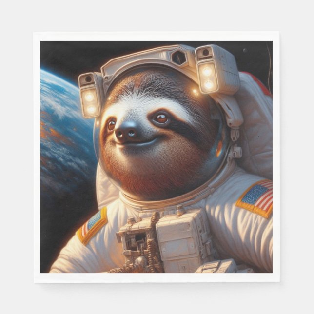 Sloth Astronaut Napkin (Front)