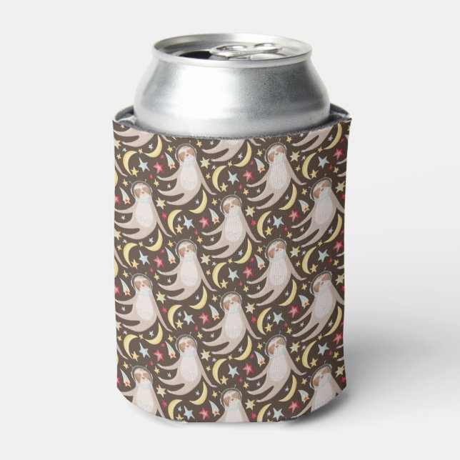 Sloth Astronaut Pattern Can Cooler (Can Front)