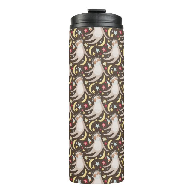 Sloth Astronaut Pattern Thermal Tumbler (Front)