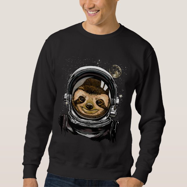 Sloth Astronaut Space Exploration Astronomy Sweatshirt (Front)